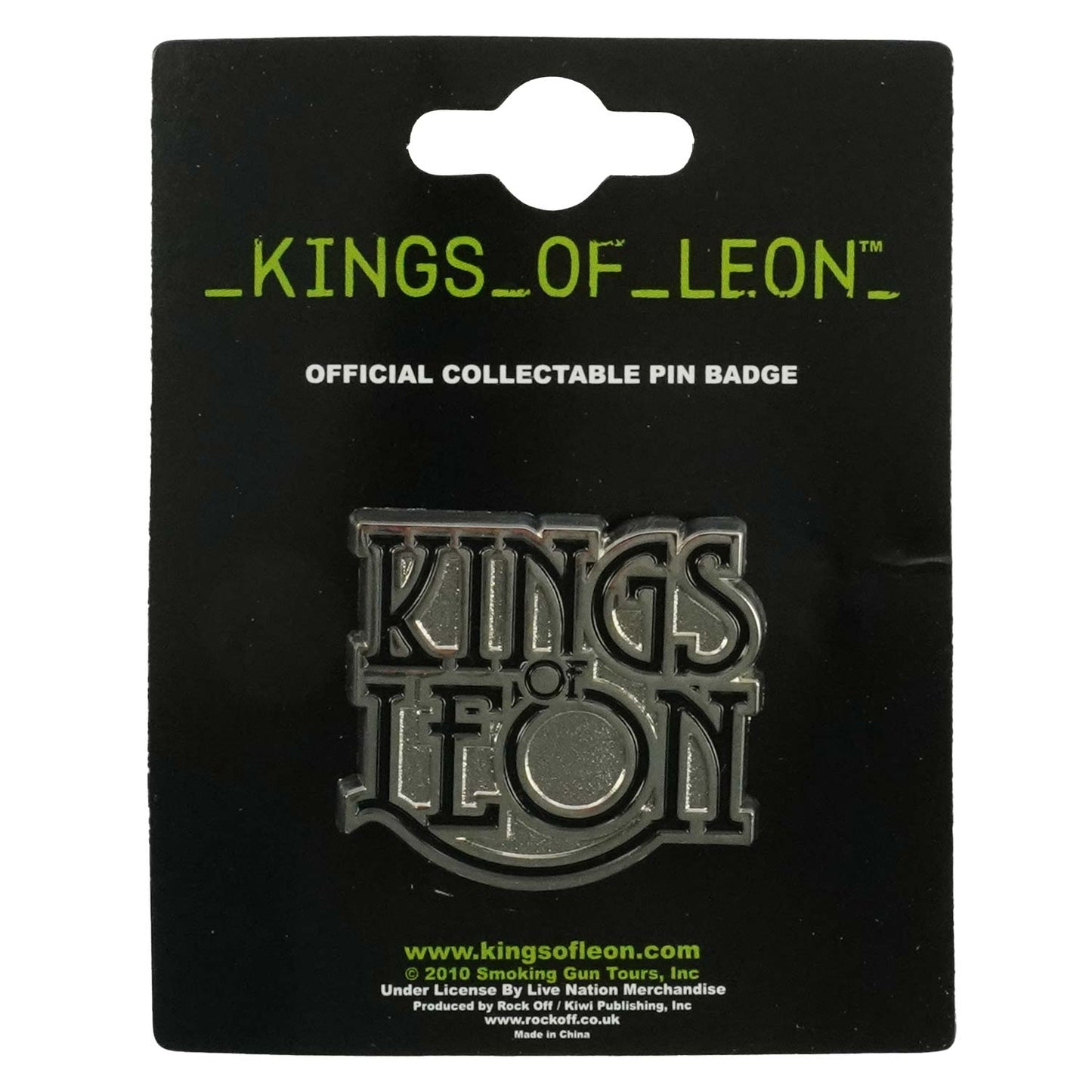 Kings Of Leon Scroll Logo Pewter Pin Badge Front