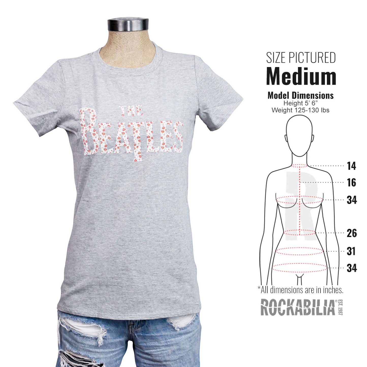 White Floral Logo Junior Top