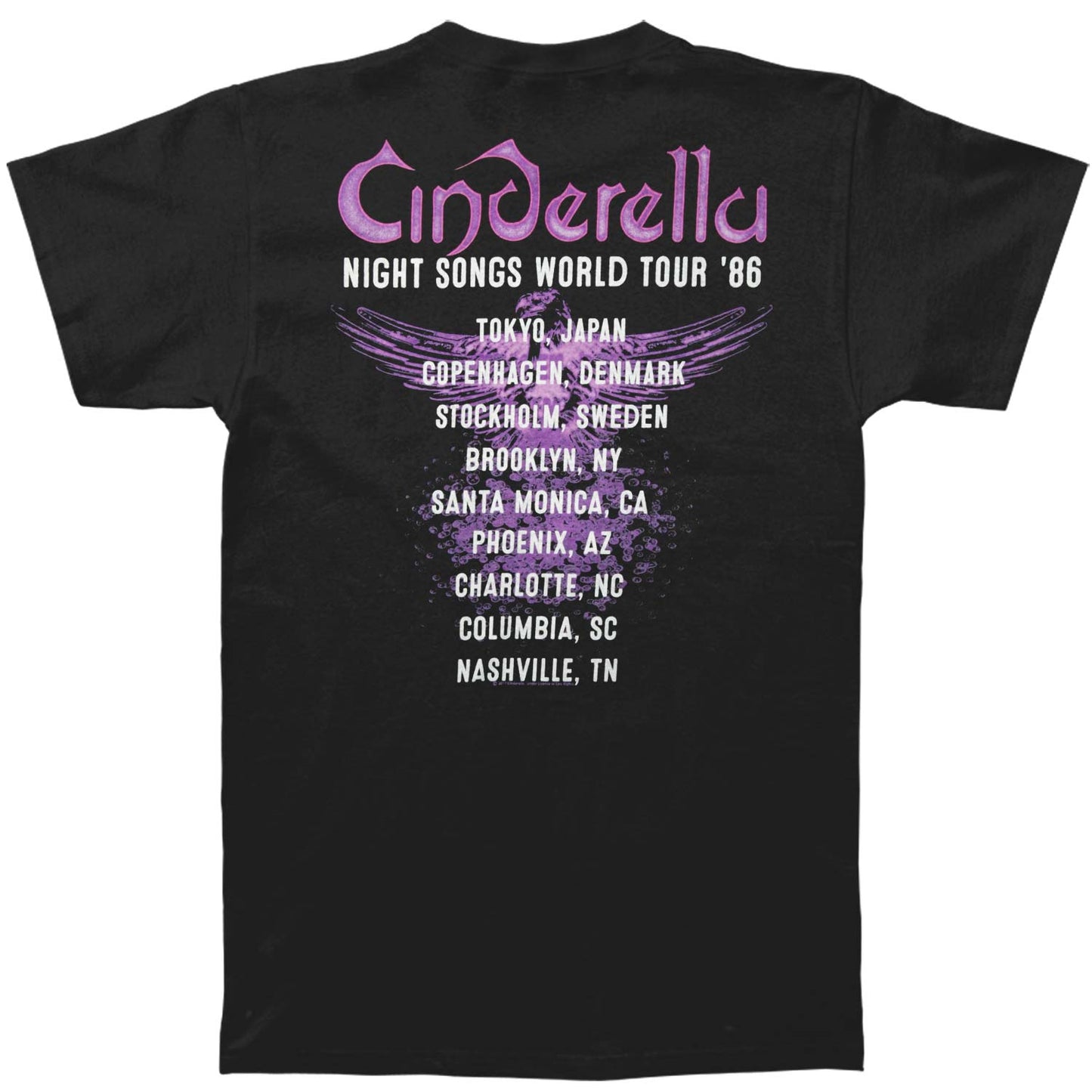 Cinderella Night Songs Tour T-shirt Back