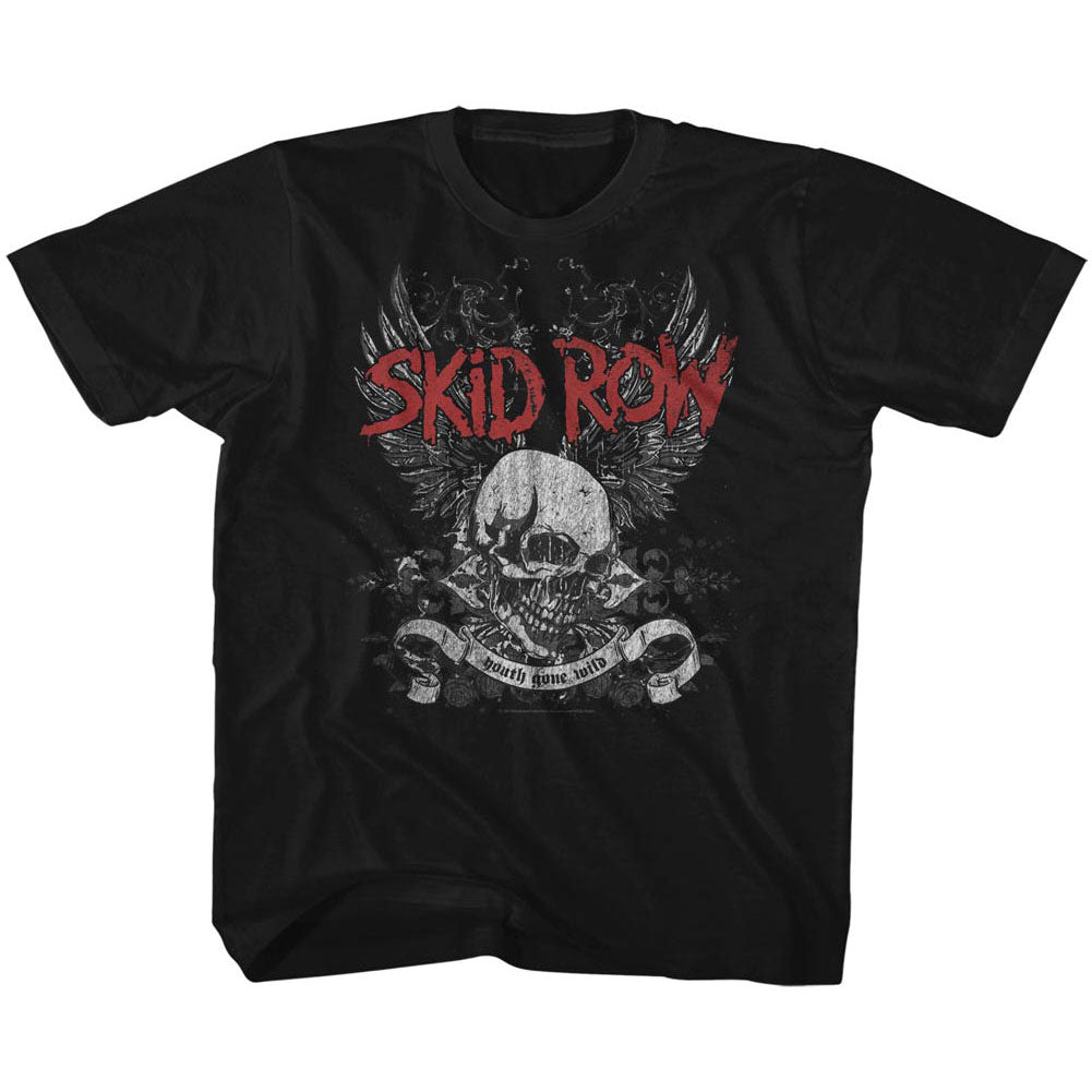 Skid Row Skul & Wings Youth T-shirt Front