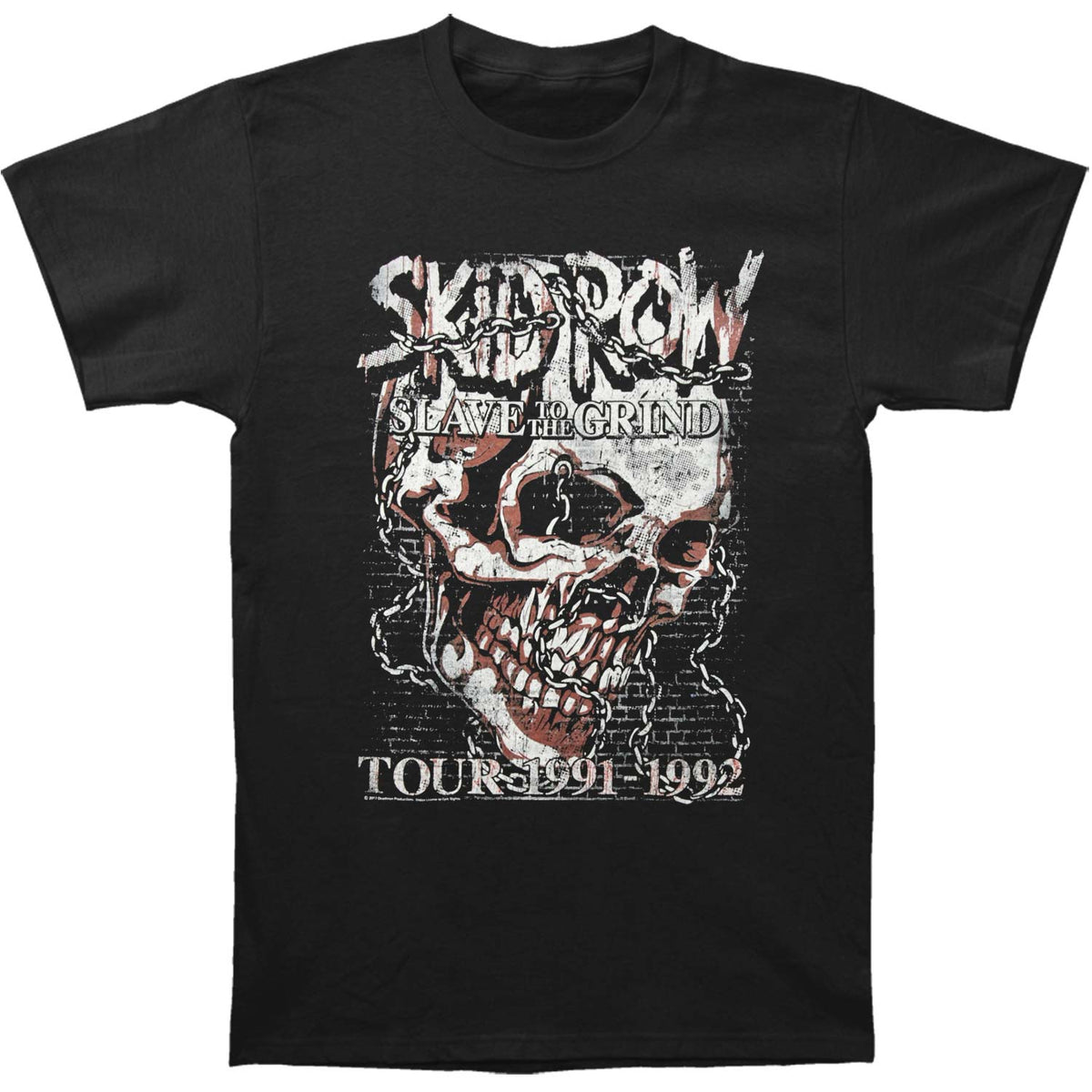 Skid Row Skull Chain T-shirt Front