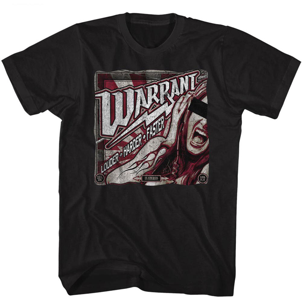 Warrant Louder Harder Faster T-shirt Front