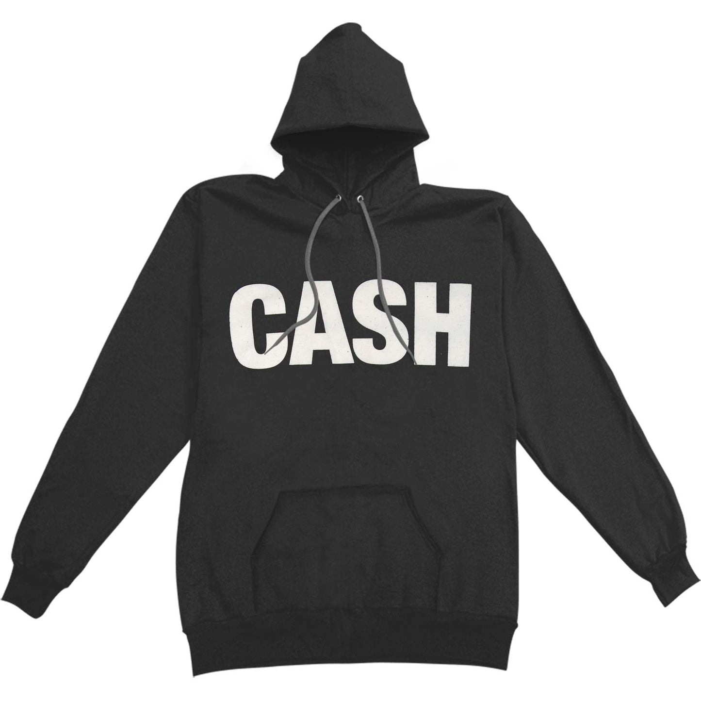 Johnny Cash Distressed White Logo Hooded Sweatshirt Front