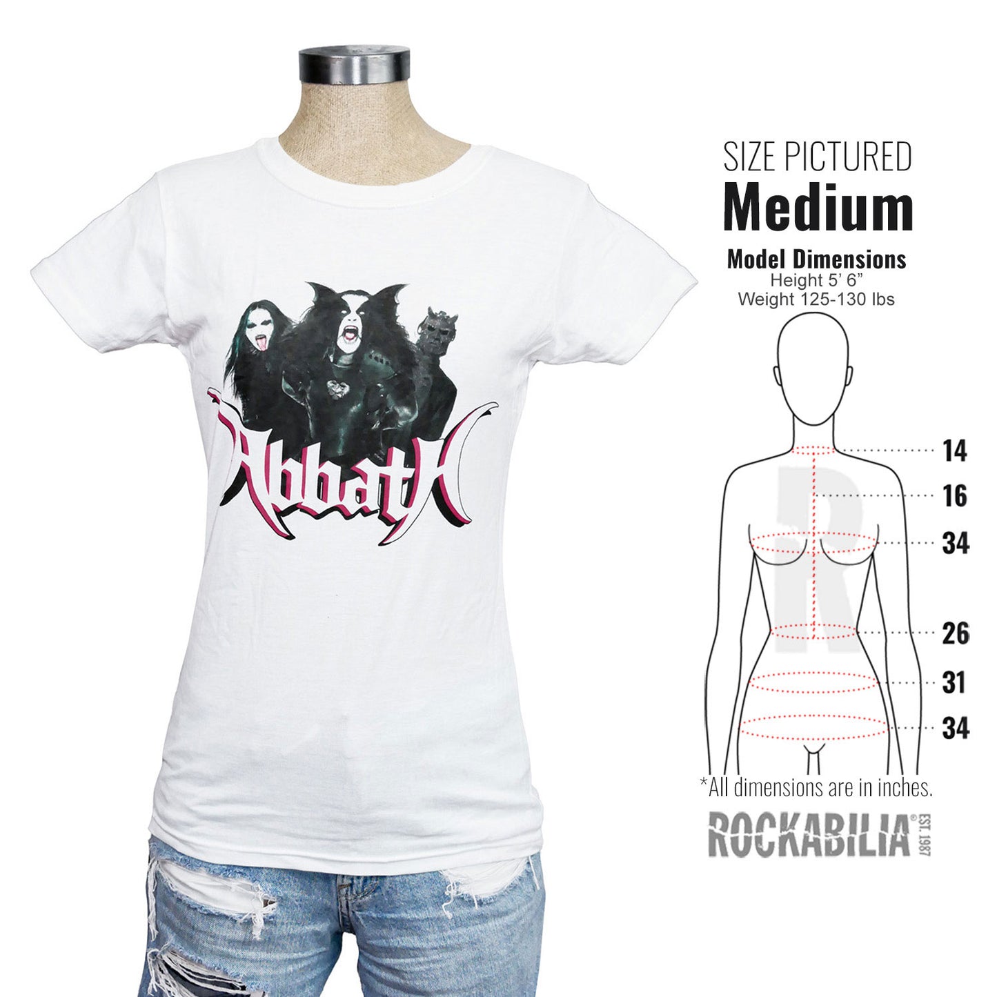 Abbath Band shirt Womens Junior Top Alt 3