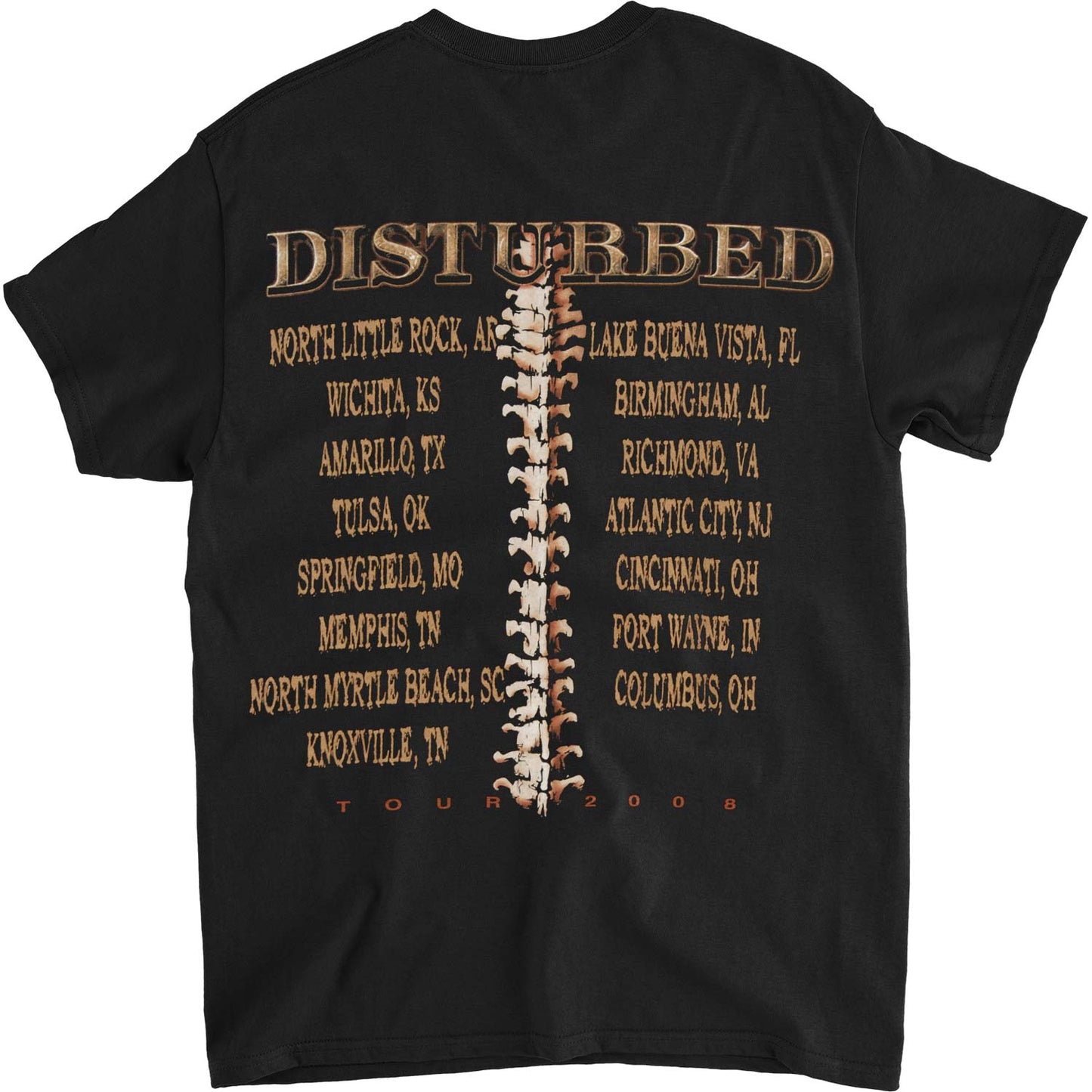 Disturbed Spine Skull T-shirt Back