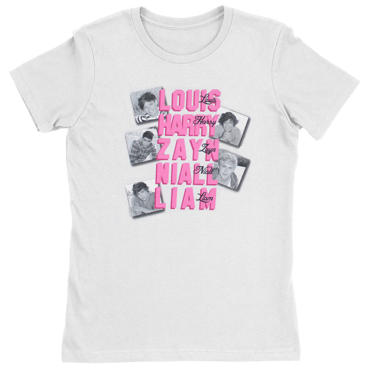 One Direction Pink Names Junior Top Front