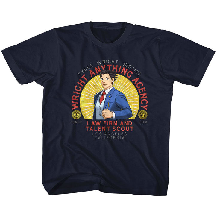 Ace Attorney Wright Anything Kids Childrens T-shirt Front