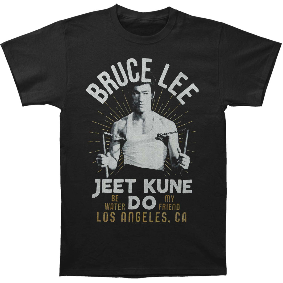 Bruce Lee White Gold T-shirt Front