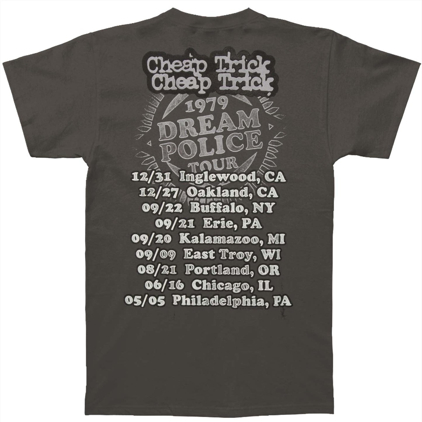 Cheap Trick Dream Police Tour 2 T-shirt Back