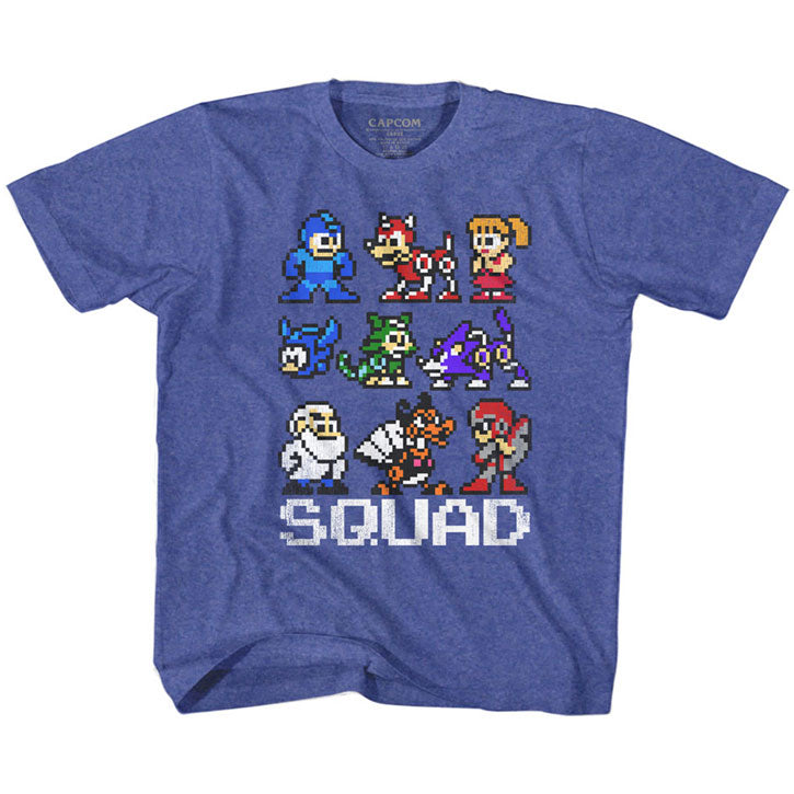 Mega Man Squad Kids Childrens T-shirt Front