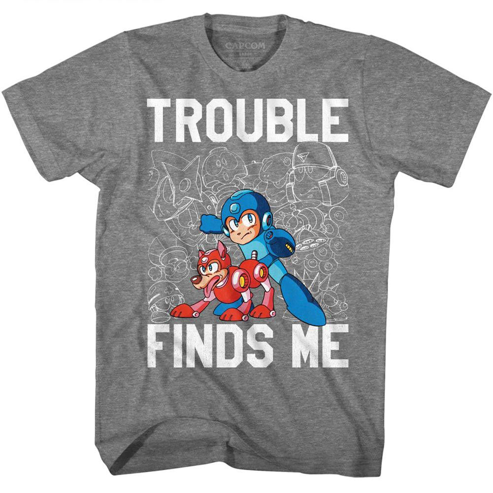 Mega Man Trouble T-shirt Front