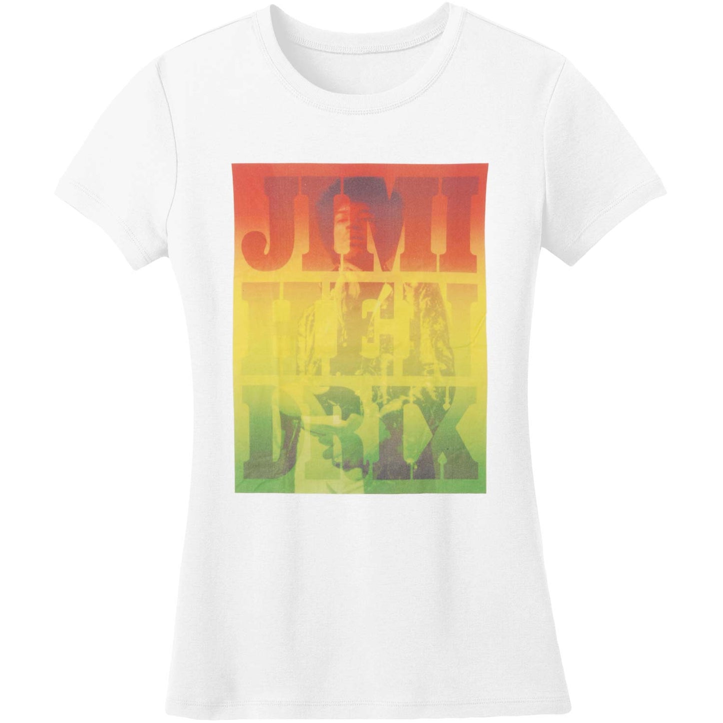Jimi Hendrix Rasta Layers Slim Fit T-shirt Front