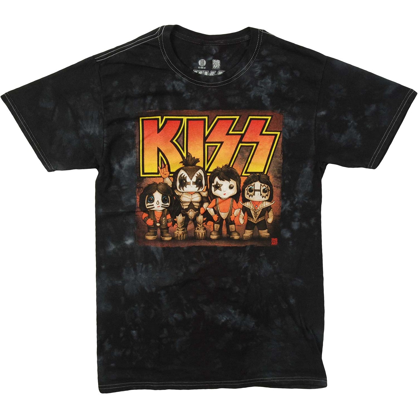 Big Chris Men's Garment Dye "KISS Line Up Garment Dye" Tie Dye T-shirt Front