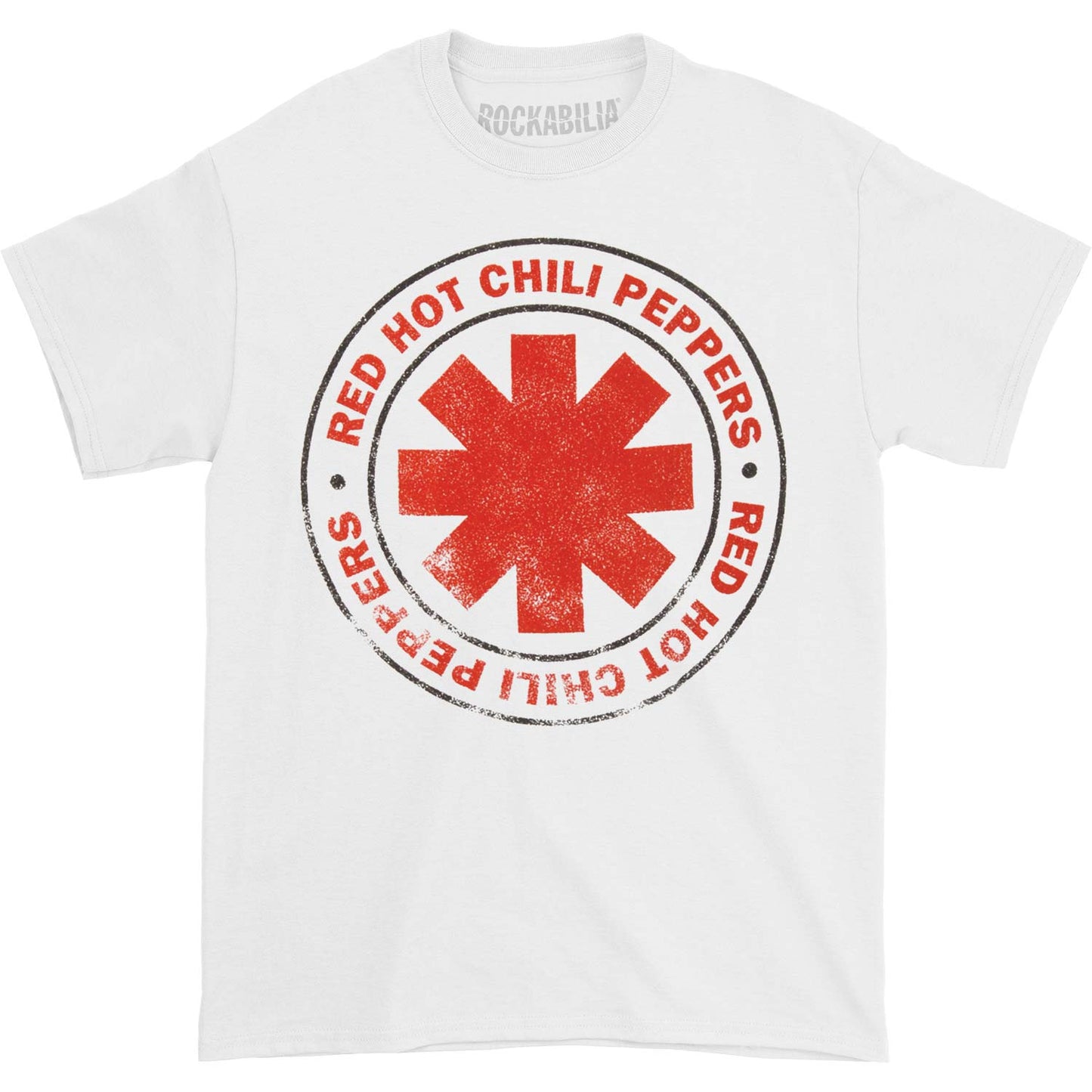 Red Hot Chili Peppers Distressed Outlined Logo T-shirt Front