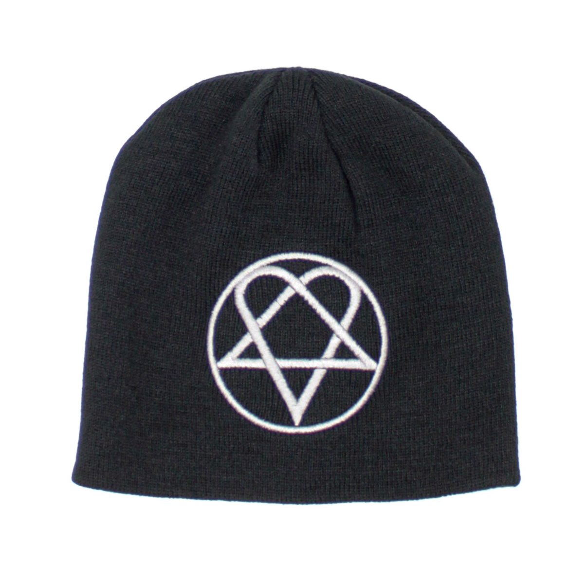 HIM White Heartagram Beanie Front