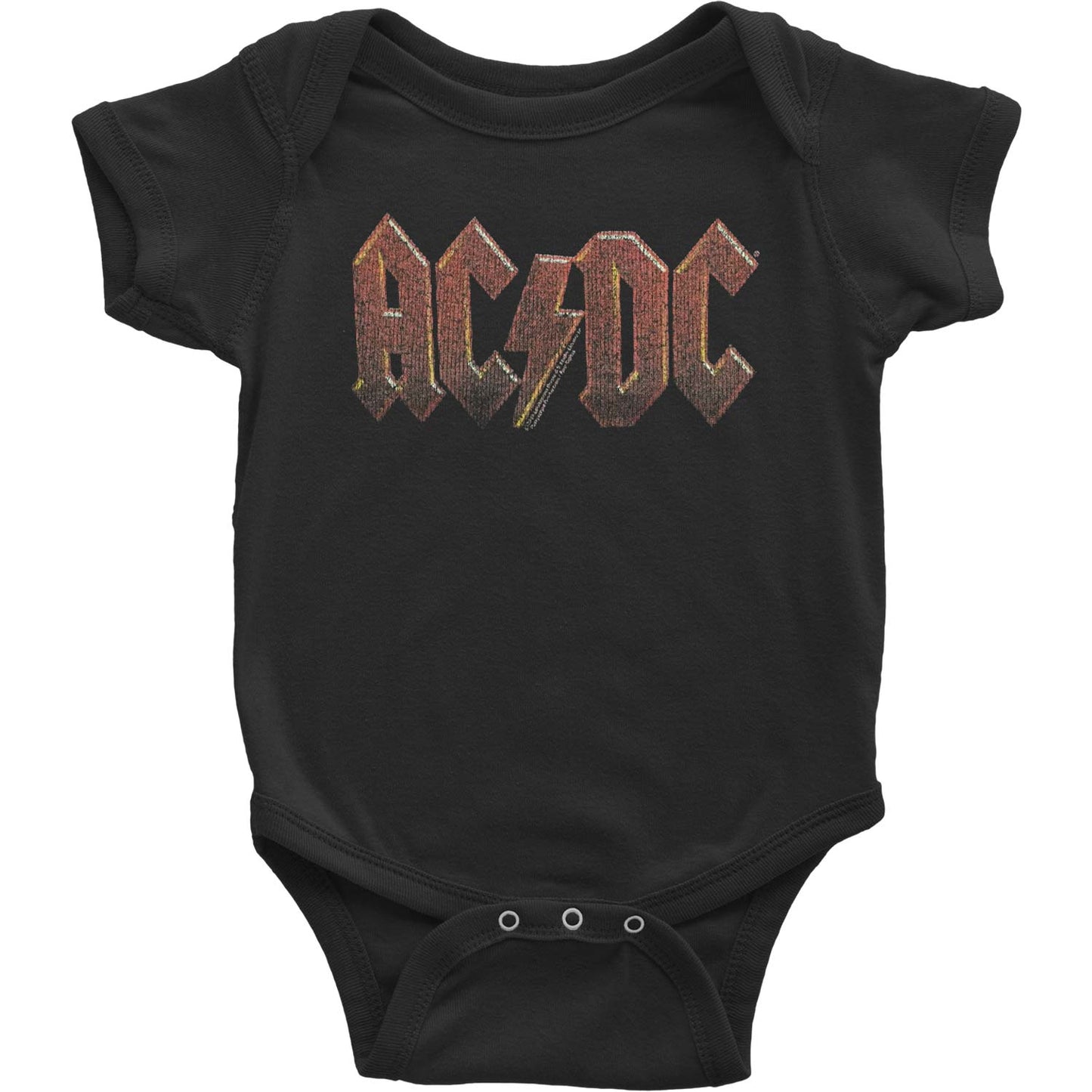 AC/DC Distress Red Kids Bodysuit Front