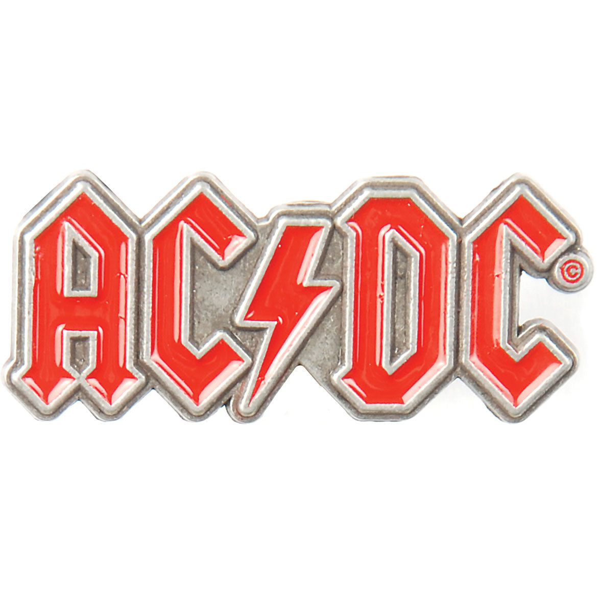 AC/DC Red Logo Pewter Pin Badge