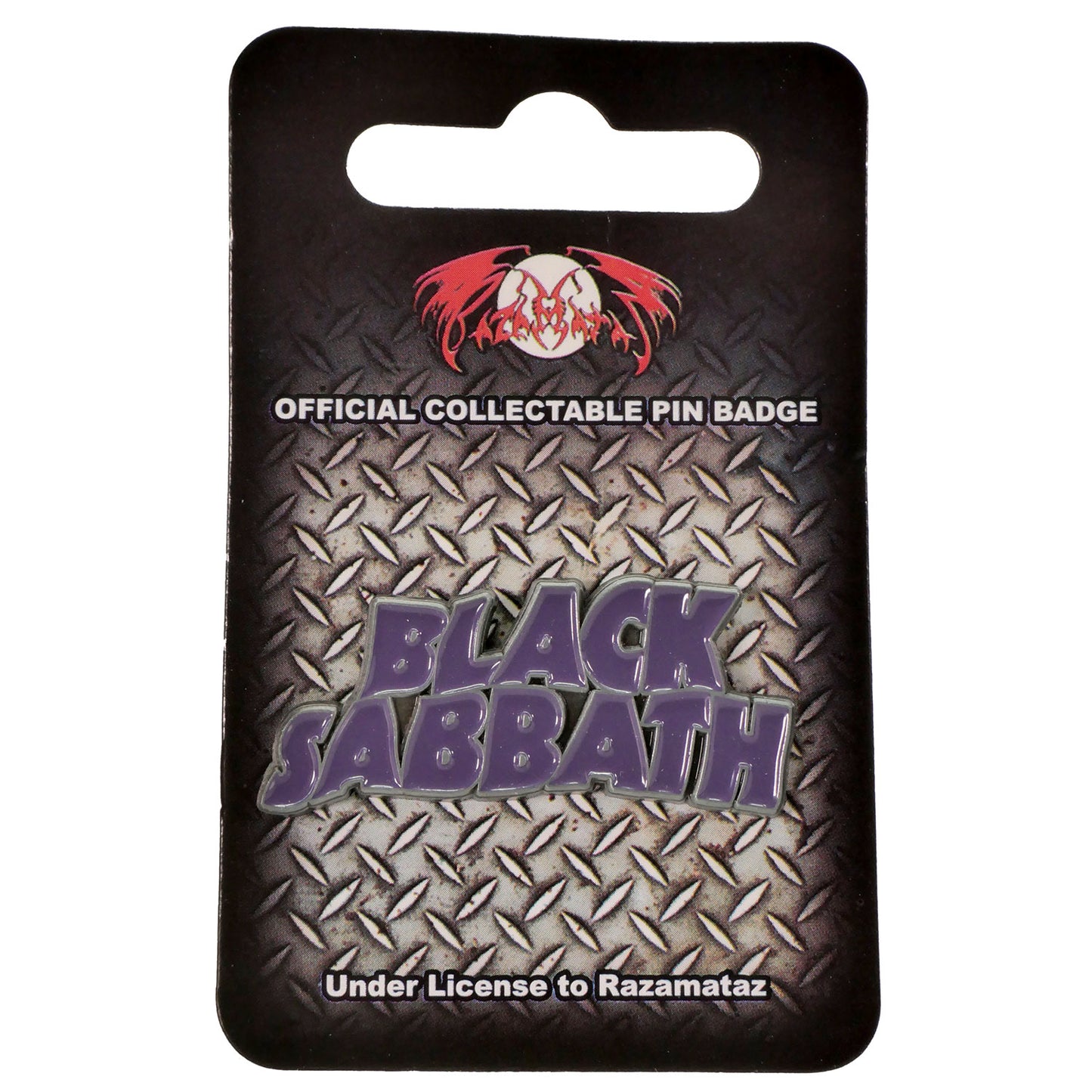Black Sabbath Purple Logo Pewter Pin Badge Back