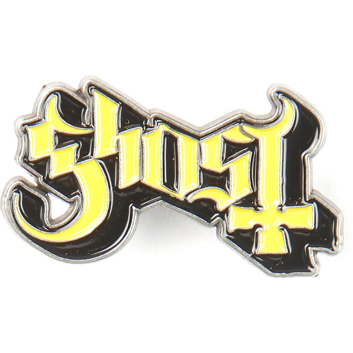 Ghost Logo Pewter Pin Badge Front