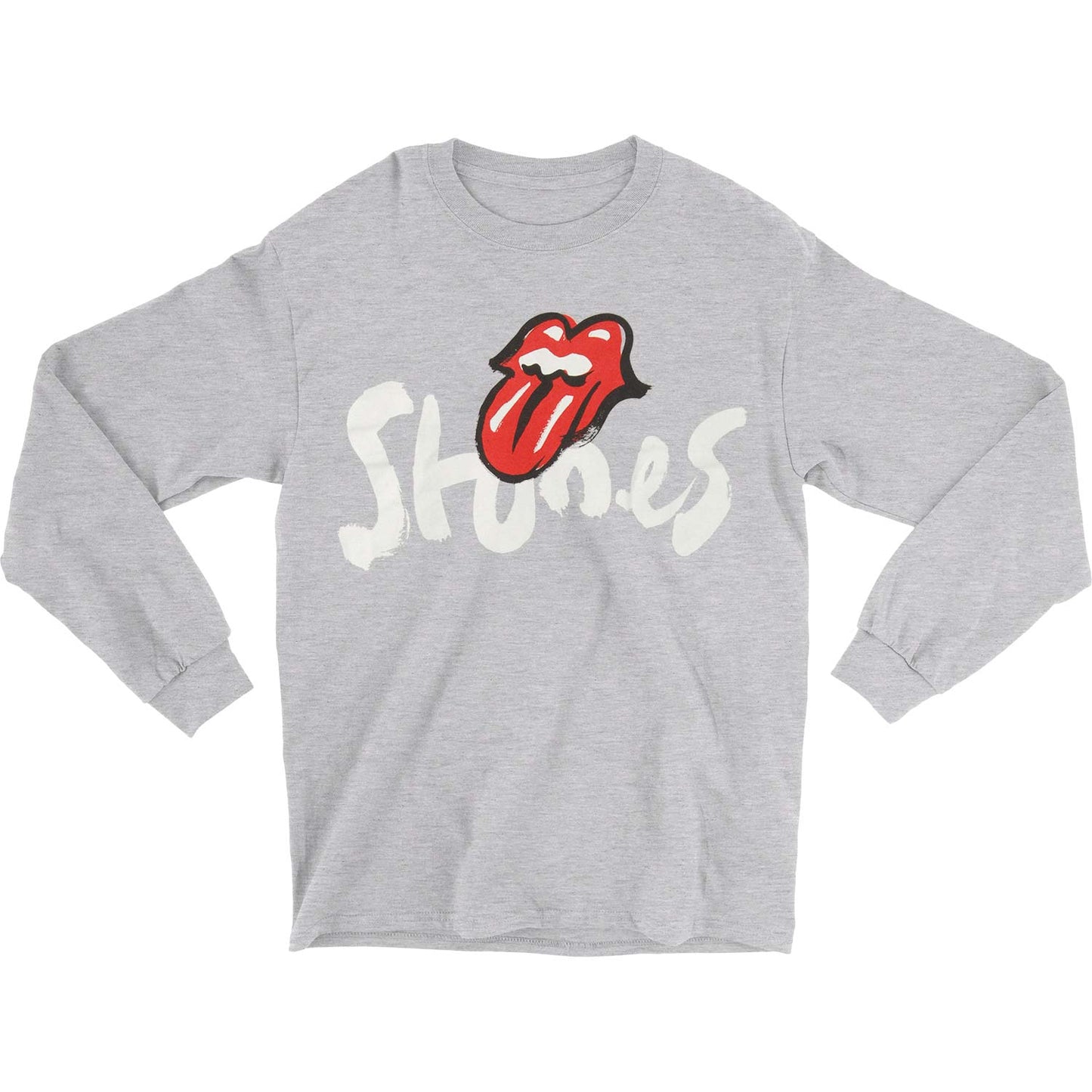 Rolling Stones Brush Stroke Stones LS Tee Athletic Grey Long Sleeve Front