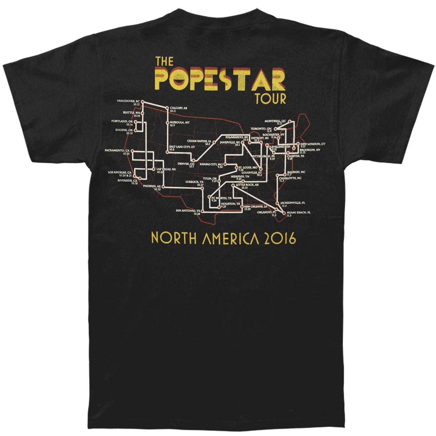 Ghost B.C. Popestar Lightbringer 2016 Tour Tee T-shirt Back