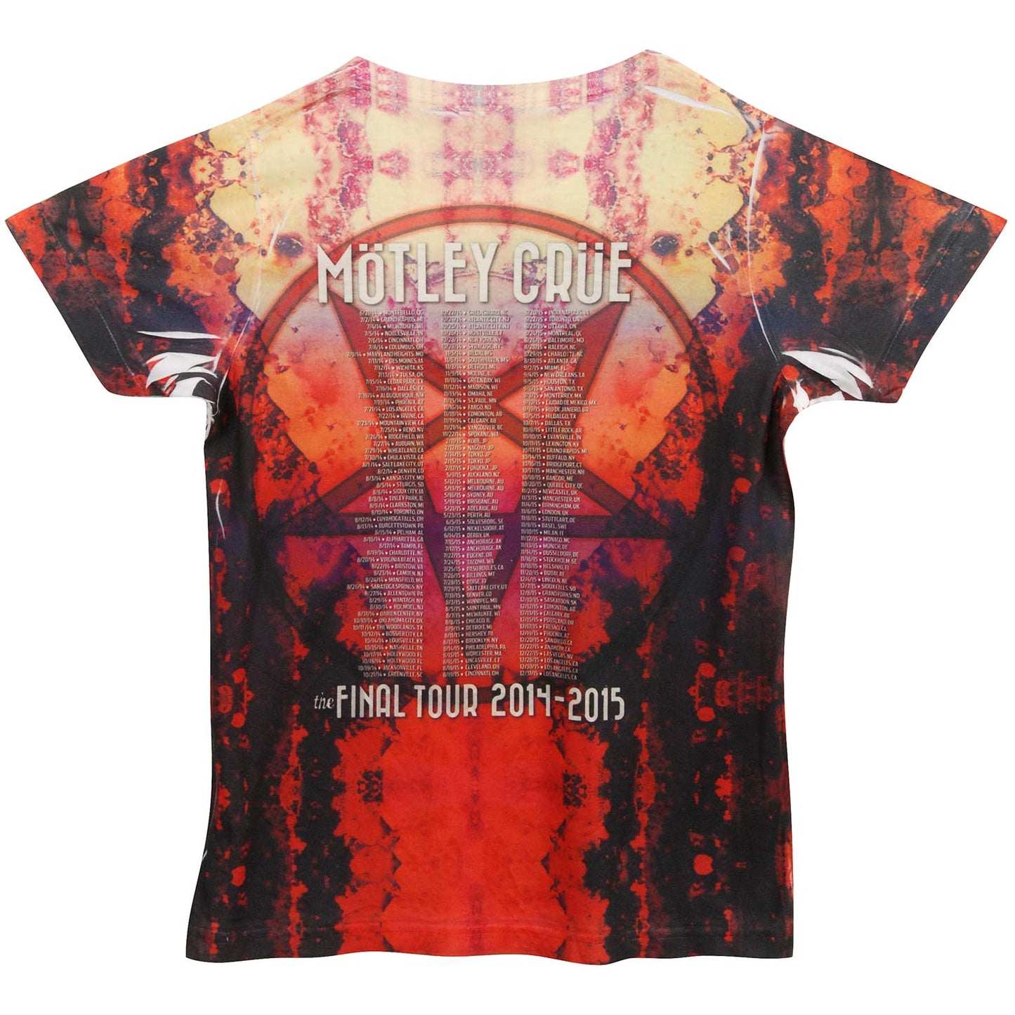 Motley Crue Final Tour 2014/2015 Sublimated Baby Doll Junior Top Back