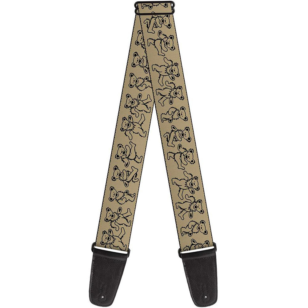 Grateful Dead Tan Dancing Bears Guitar Strap Front