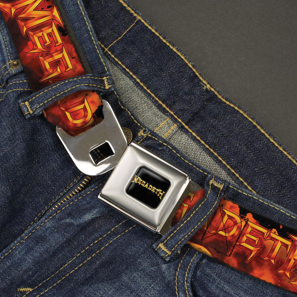 Megadeth Vic Rattlehead Peace Sells Seatbelt Buckle Belt Back