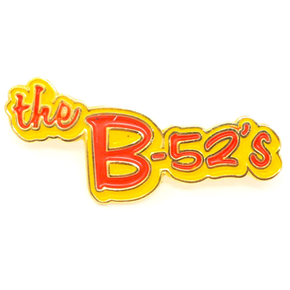 B-52s Yellow Logo Pewter Pin Badge