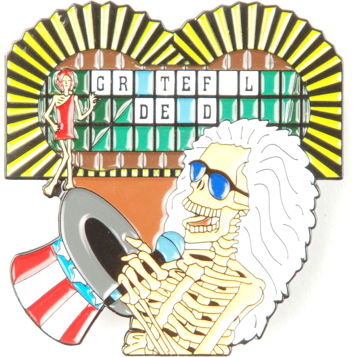 Grateful Dead Wheel Of Dead Fortune Pewter Pin Badge