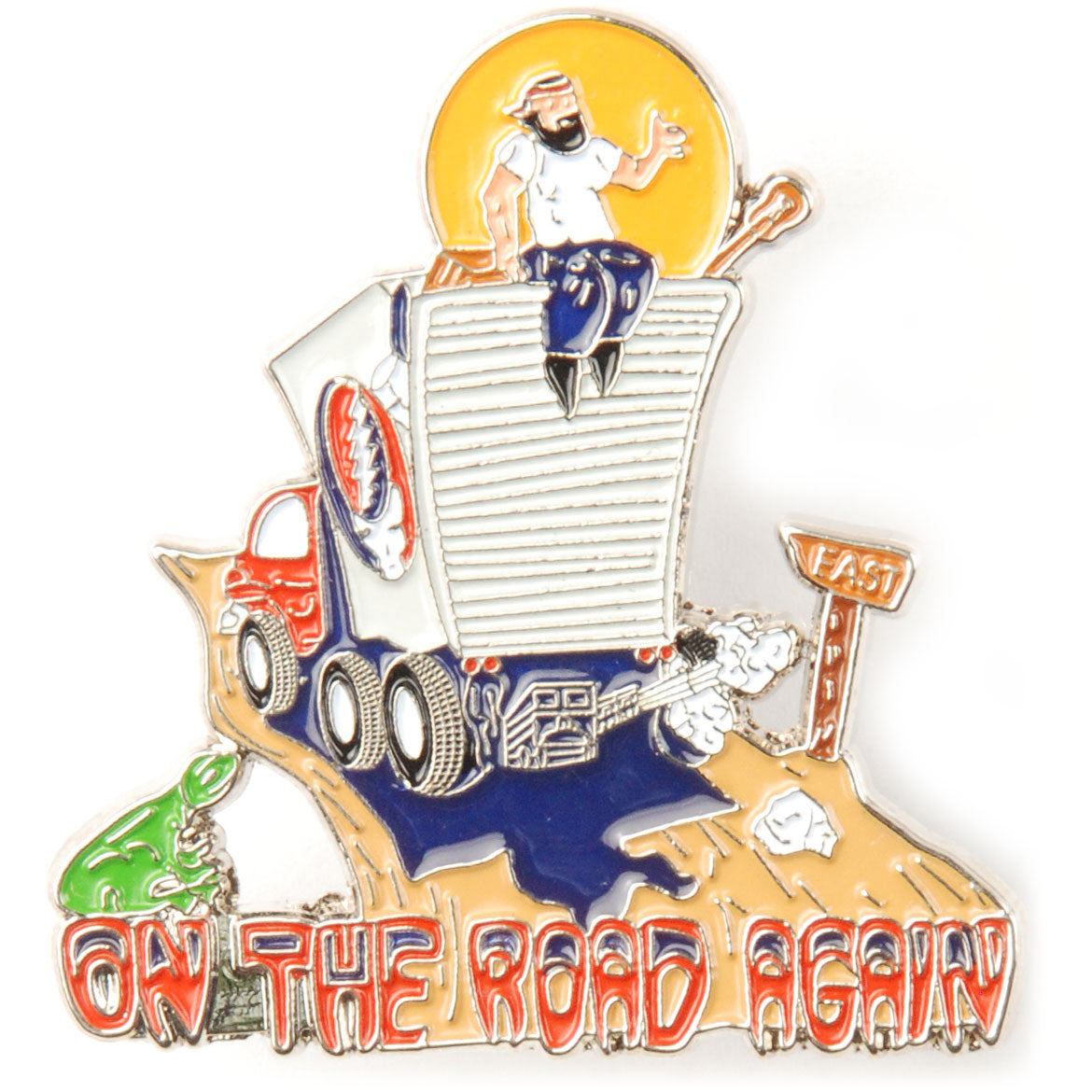 Grateful Dead On The Road Again Pewter Pin Badge