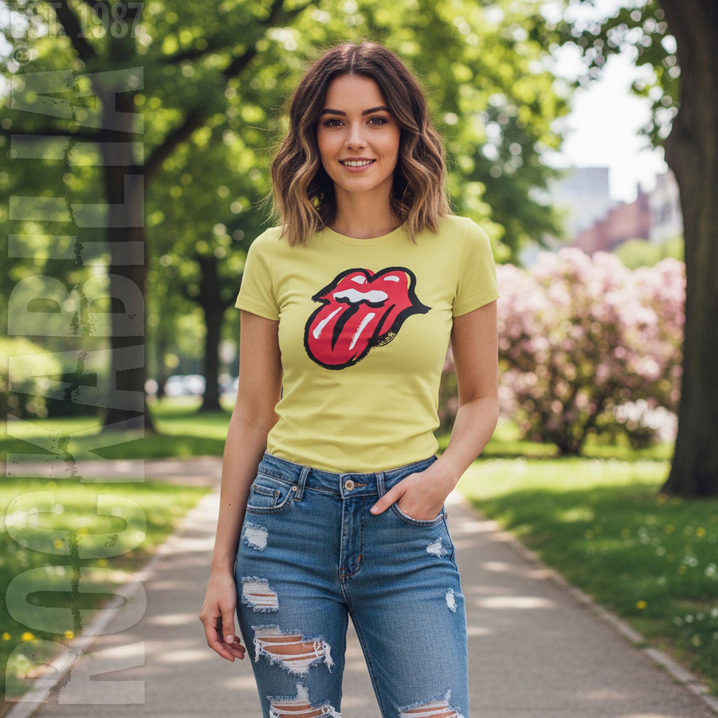 Rolling Stones No Filter Tongue Ladies Tee Junior Top