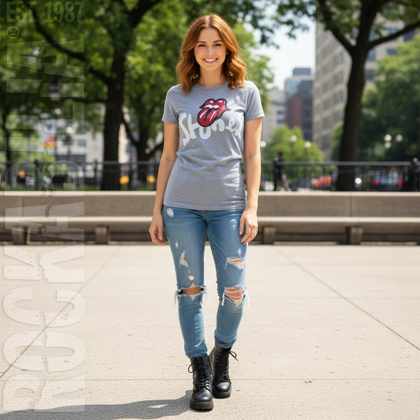 No Filter Brush Strokes Ladies Tee Junior Top