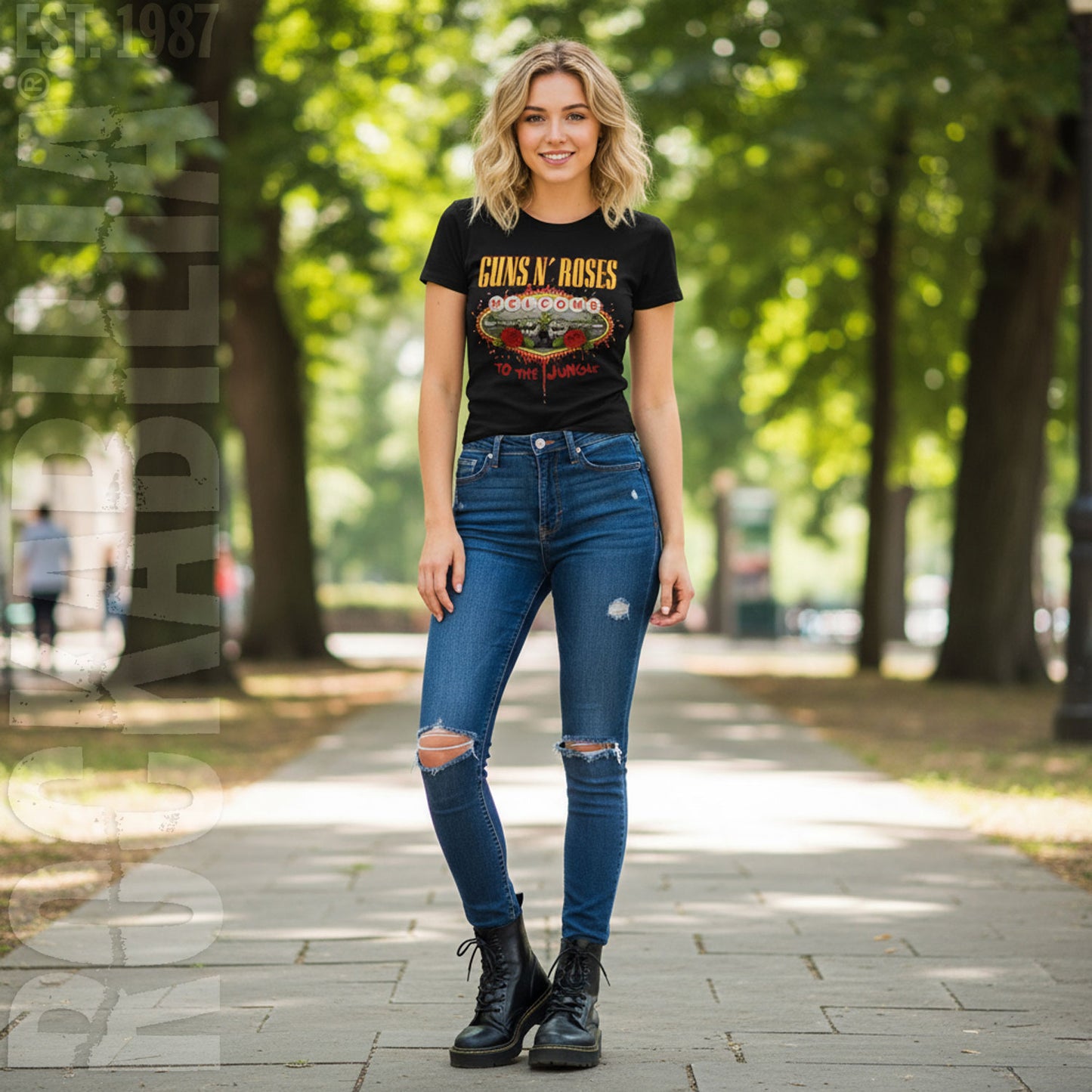 Guns N Roses Welcome To The Jungle Ladies Tee Junior Top Alt 2