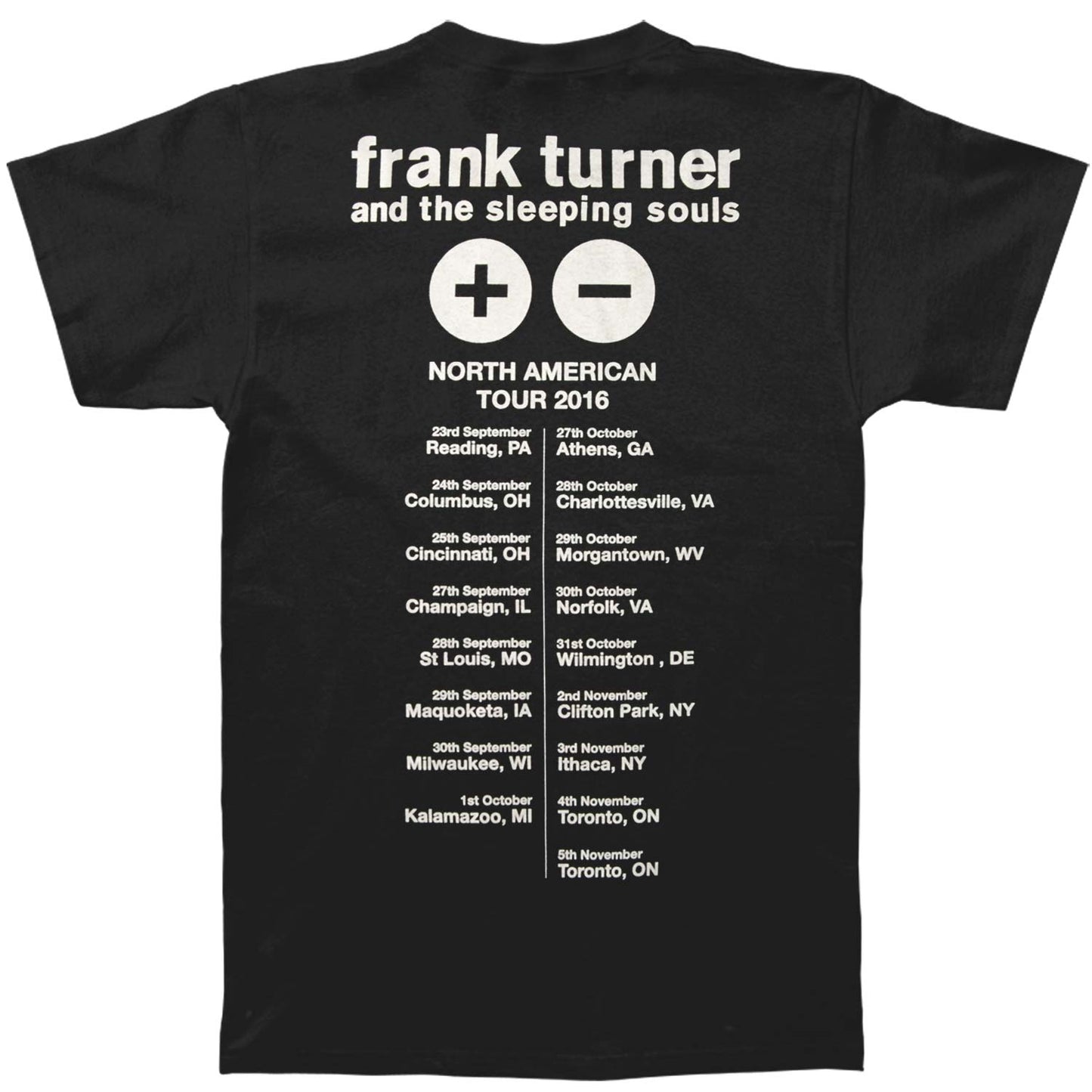 Frank Turner Always On Tour 2016 North America T-shirt