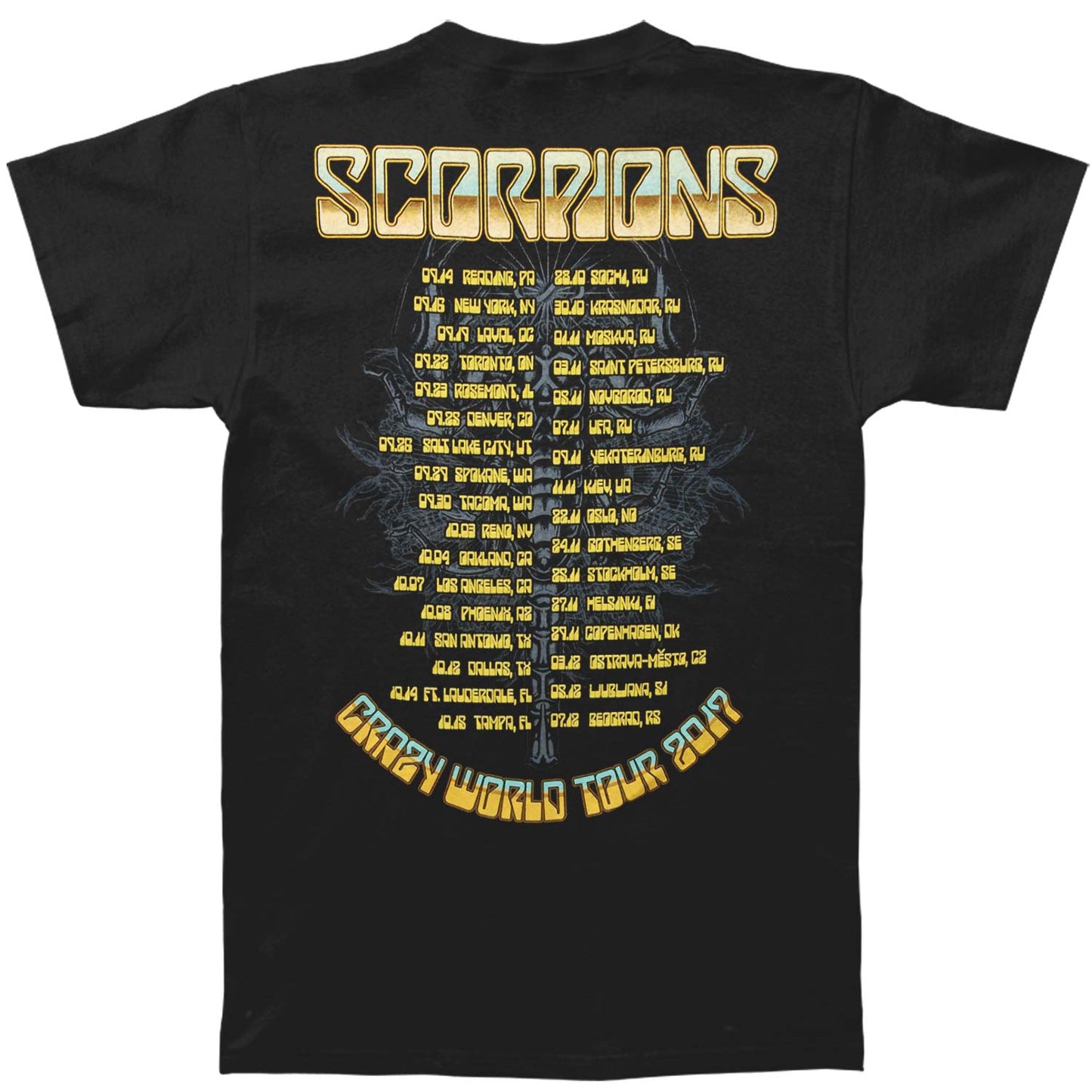 Scorpions Forever 2017 Tour T-shirt Back