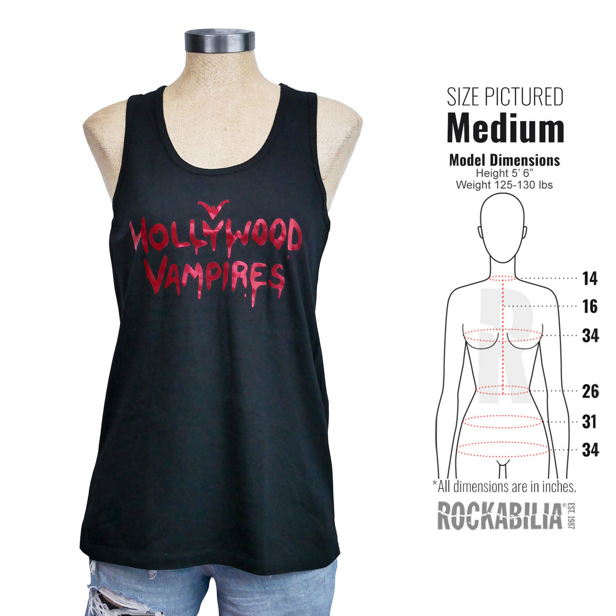 Hollywood Vampires Bloody Foil Logo Womens Tank Alt 3