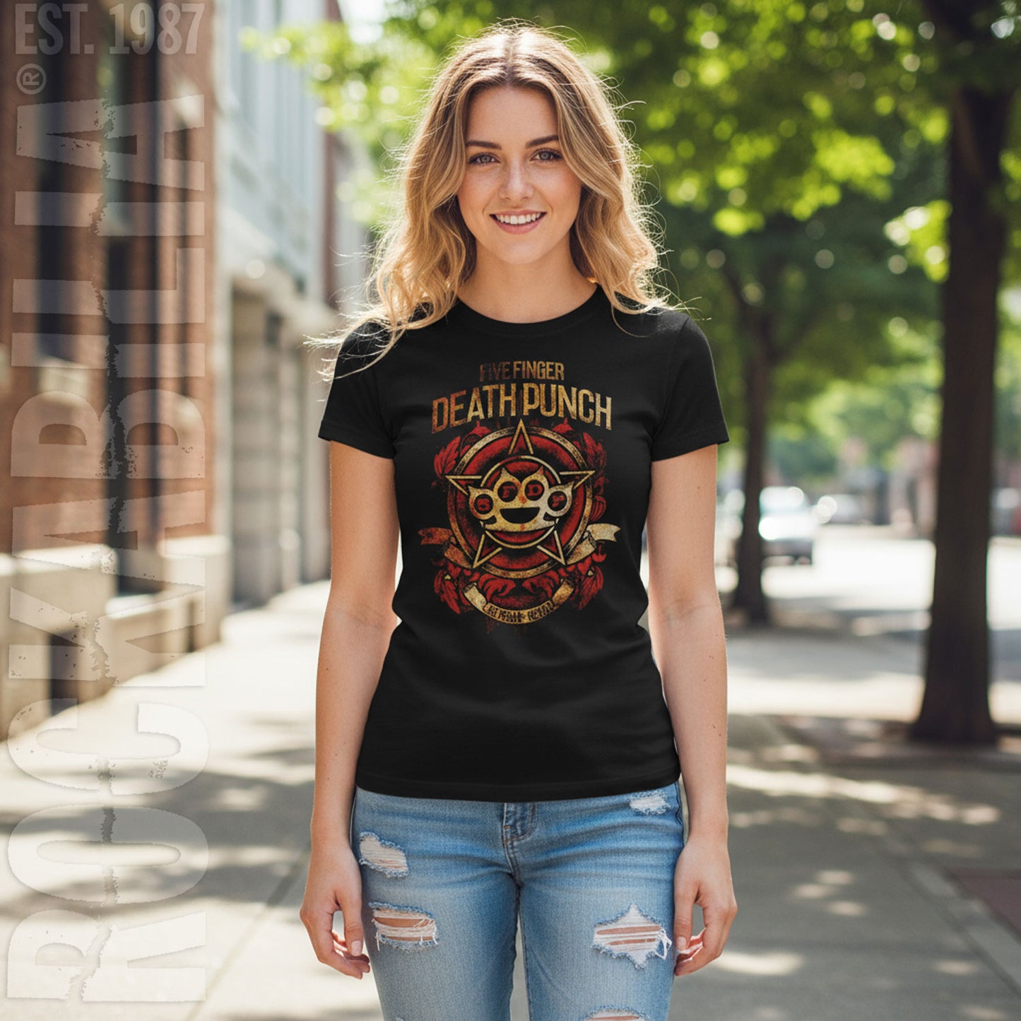 Five Finger Death Punch Star Knuckles Jr. Baby Doll Tee Junior Top Alt 2