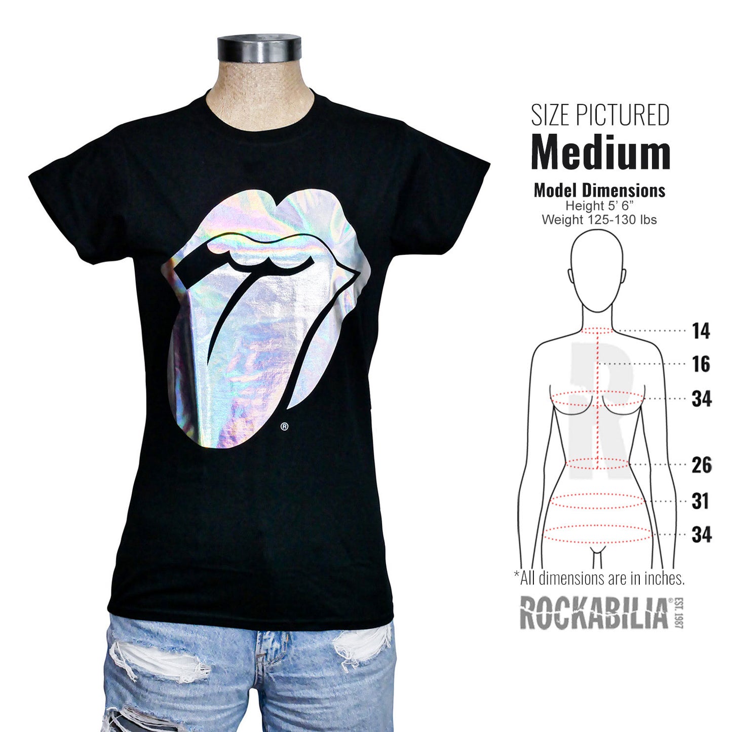Rolling Stones Foil Tongue Jr. Tee Junior Top Alt 3