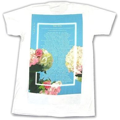 1975 Blue Floral 2016 Fall Tour T-shirt Back