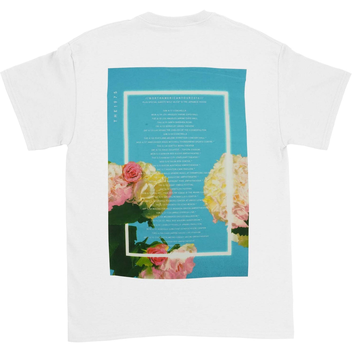 1975 Blue Floral 2016 Spring Tour T-shirt Back