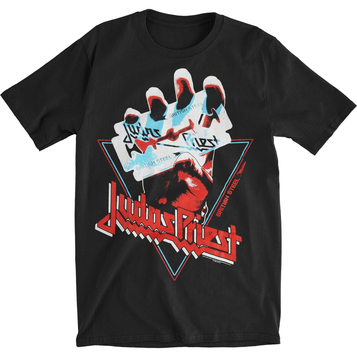 Judas Priest British Steel Hand Triangle Slim Fit T-shirt Front