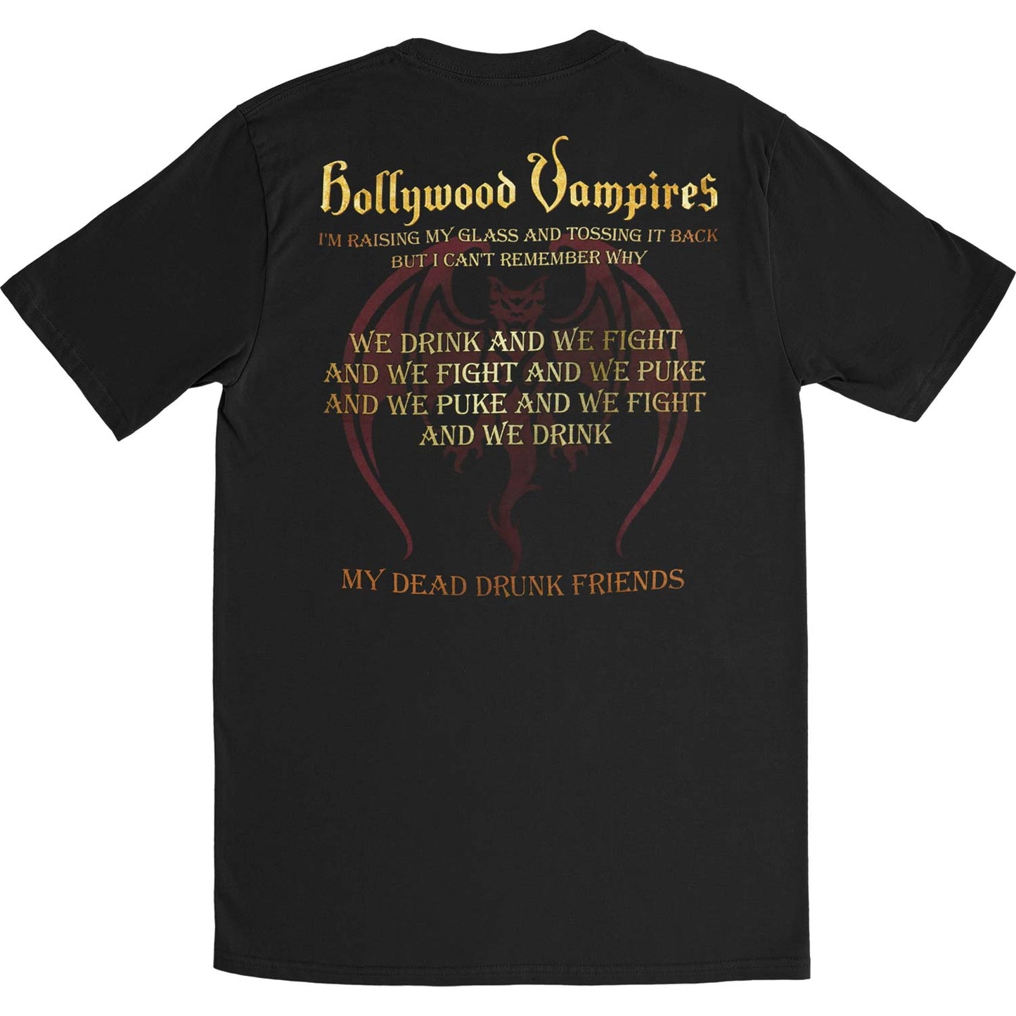 Hollywood Vampires Drink, Fight, Puke Slim Fit T-shirt Back