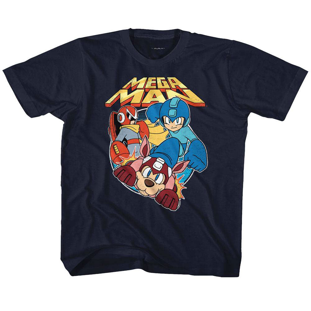 Mega Man Flat Colors Kids Childrens T-shirt Front