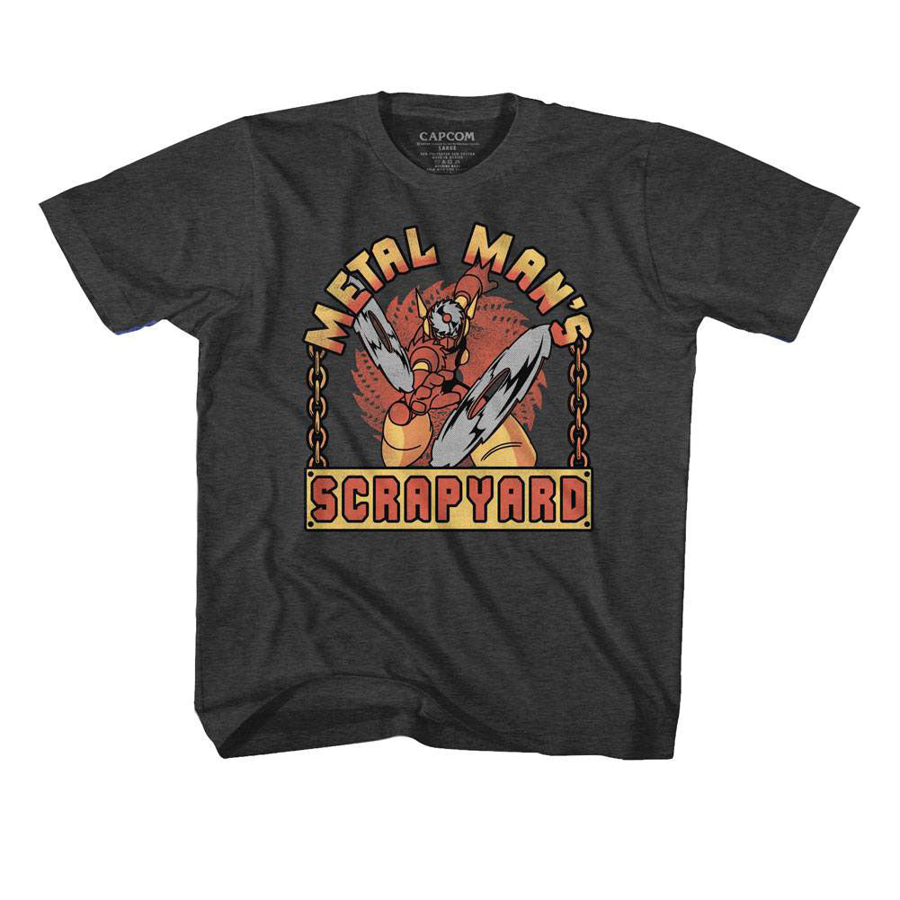 Mega Man Scrapyard Sign Kids Childrens T-shirt Front