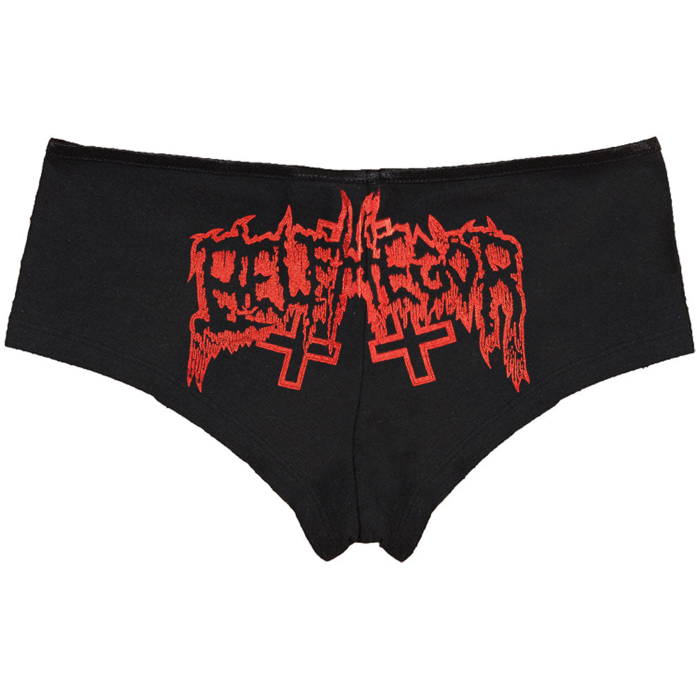 Belphegor Red Logo Booty Shorts Front