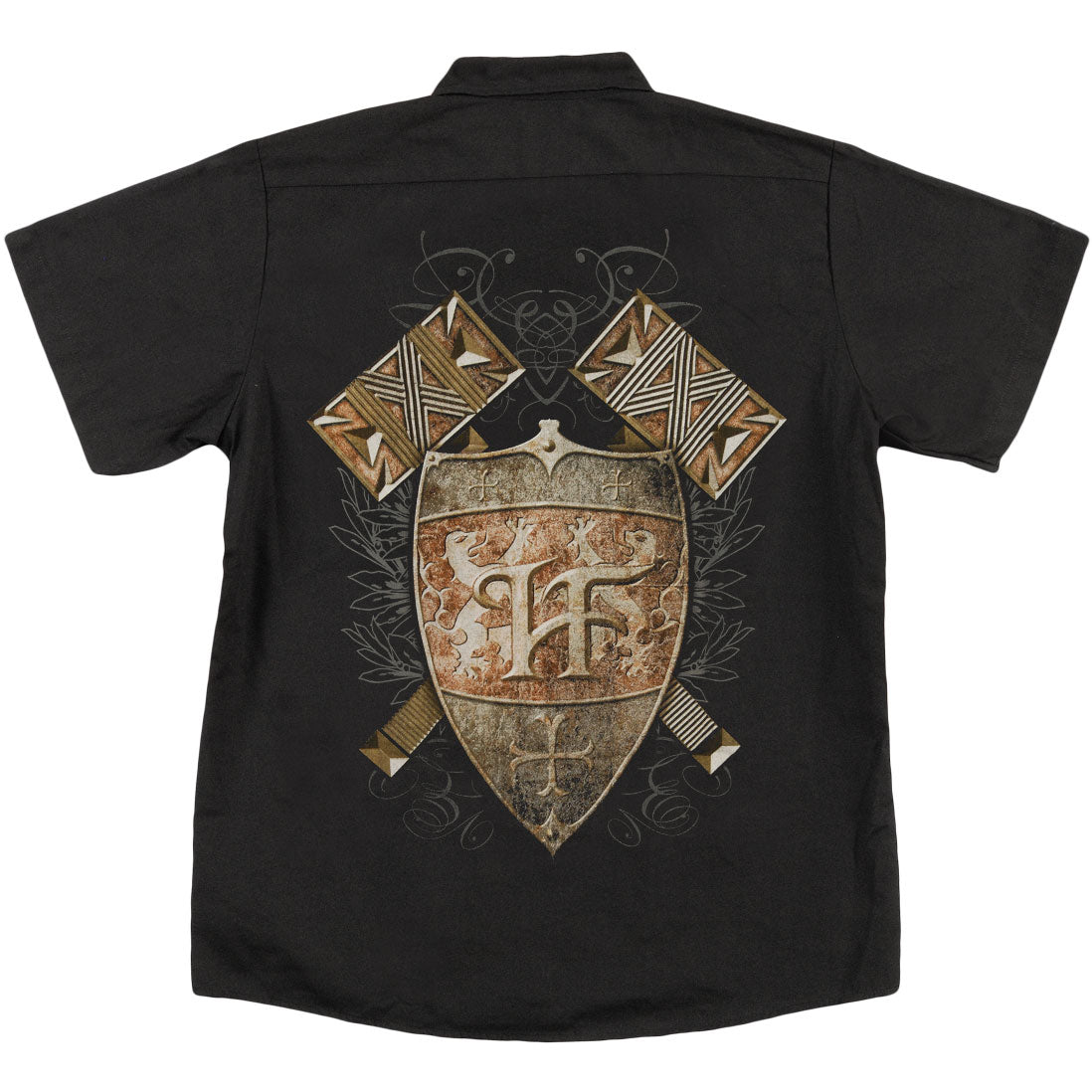 Hammerfall Hammer Shield Work Shirt Back