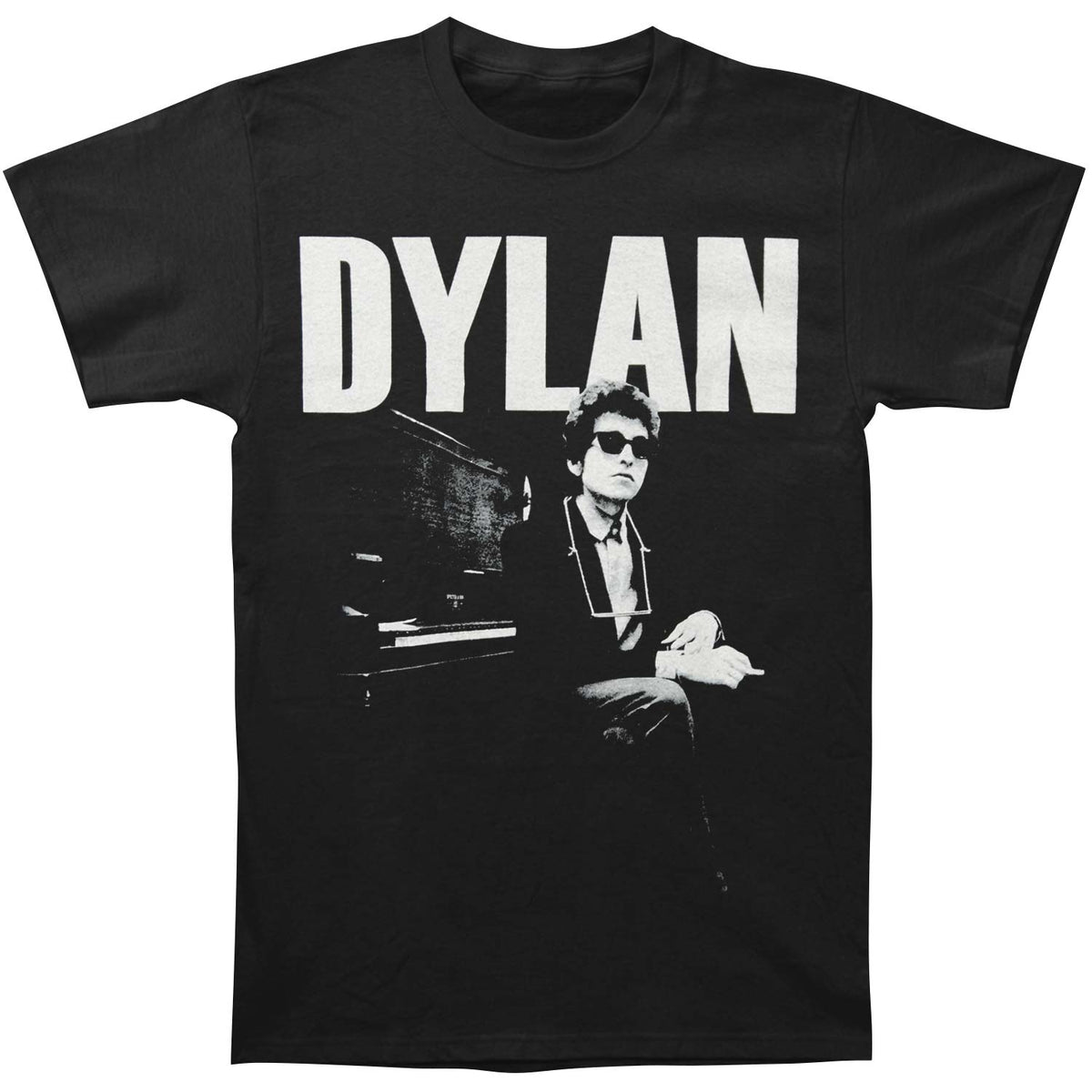 Bob Dylan At Piano Slim Fit T-shirt Front