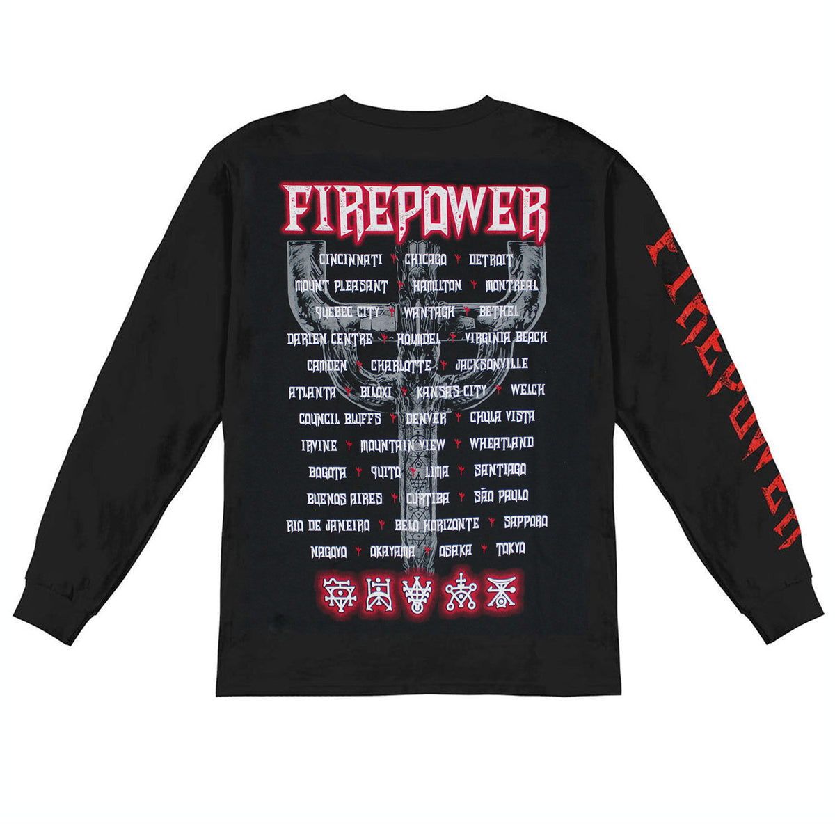 Judas Priest Emblem City 2018 Firepower Tour Long Sleeve Back