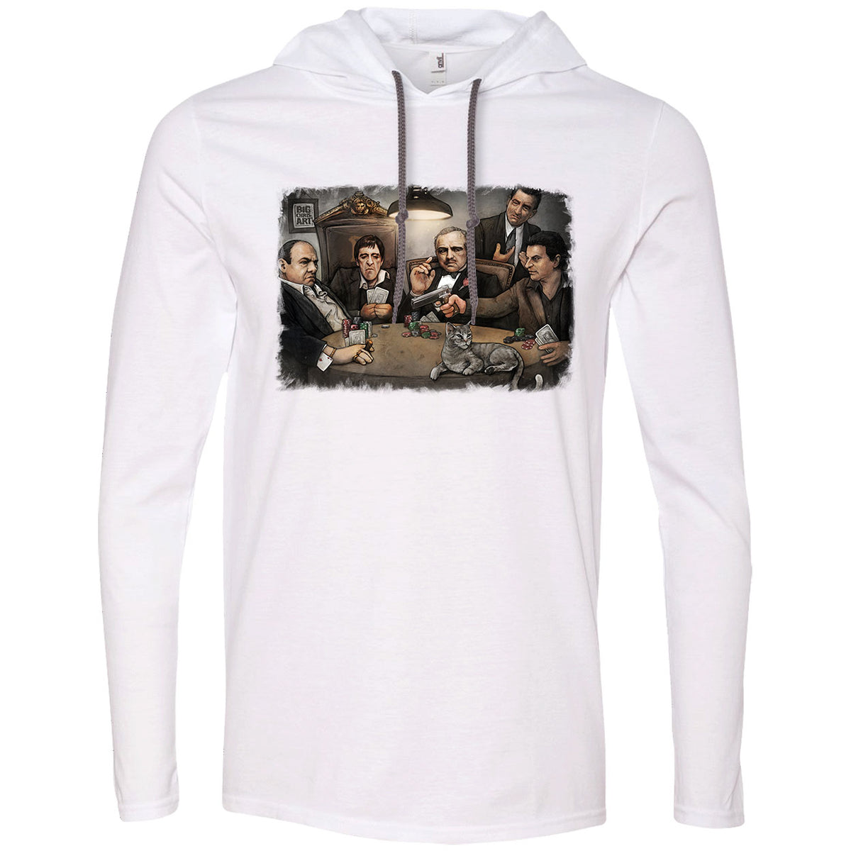Big Chris Art Gangsters Playing Poker Hooded Long Sleeve Front
